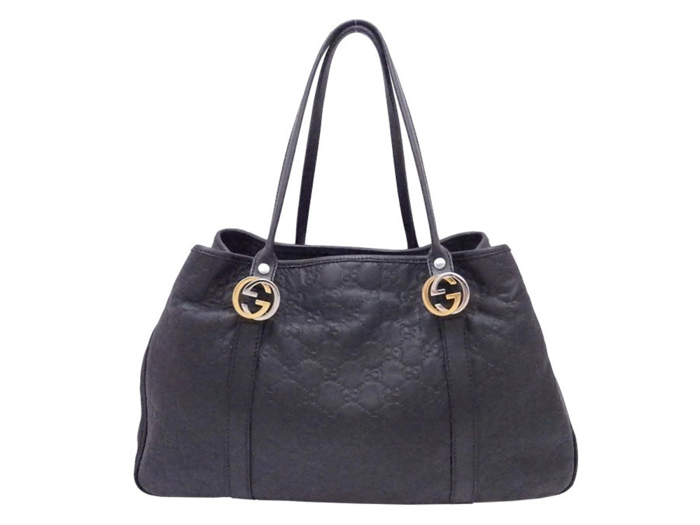 Gucci Guccissima Leather Metal Shoulder Bag Gold Silver